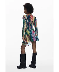 Desigual Women's Ruched Asymmetric Dress