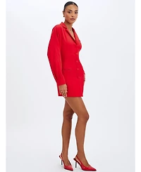 Miss Circle Women's Blythe Cherry Red Batwing Blazer Mini Dress