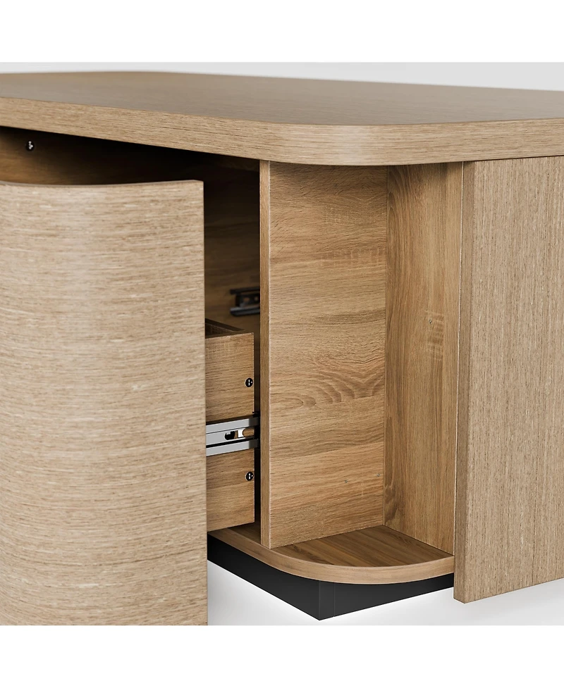 Homsee Wooden 4-Drawer Coffee Table - 55.1"x23.6"x17.3" Modern Storage Center Living Room Organizer Low Profile Accent Table