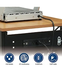 gaomon Adjustable Height Workbench 48 in Hardwood Worktable 2200 lb Capacity Metal Frame for Garage Workshop Office
