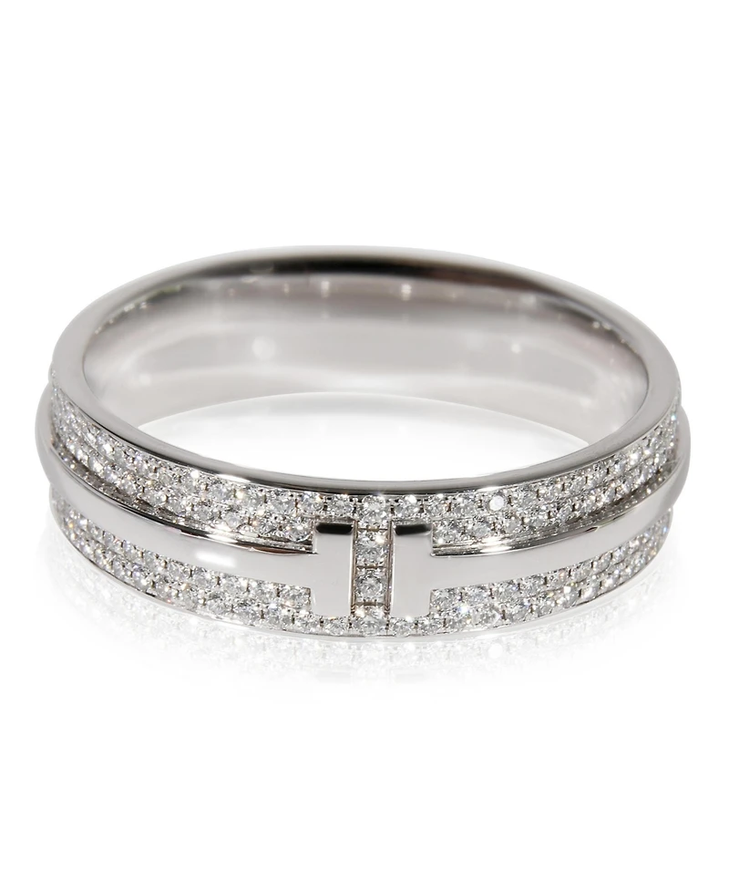 Pre-Owned Tiffany & Co Tiffany T Wide Diamond Ring in 18k White Gold 0.57 Ctw