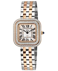 GV2 by Gevril Women's Bellagio Swiss Quartz Diamond Two toned Ss Iprg Stainless Steel Bracelet Watch