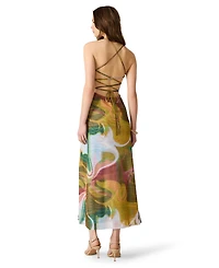 Steve Madden Women's Adella Printed Square Neck Midi Dress