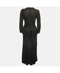 Pre-Owned Alexander Mcqueen Women's Knit Striped Embroidered Pattern Top And Skirt Set