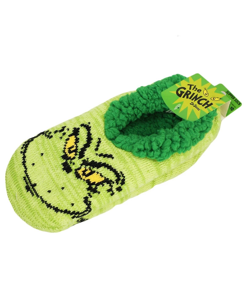 The Grinch Women's Big Face Knit Slipper Sock