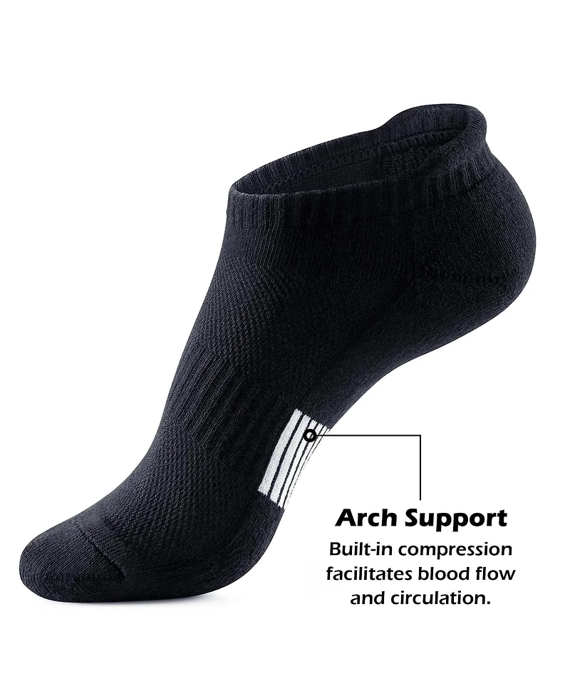 Gallery Seven Women's Ankle Socks 5-Pairs Cushioned and Breathable for Running Casual Wear