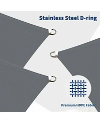 homfan Rectangle Sun Shade Sail, 95% Uv Block Outdoor Canopy for Patio, Backyard, Deck and Garden