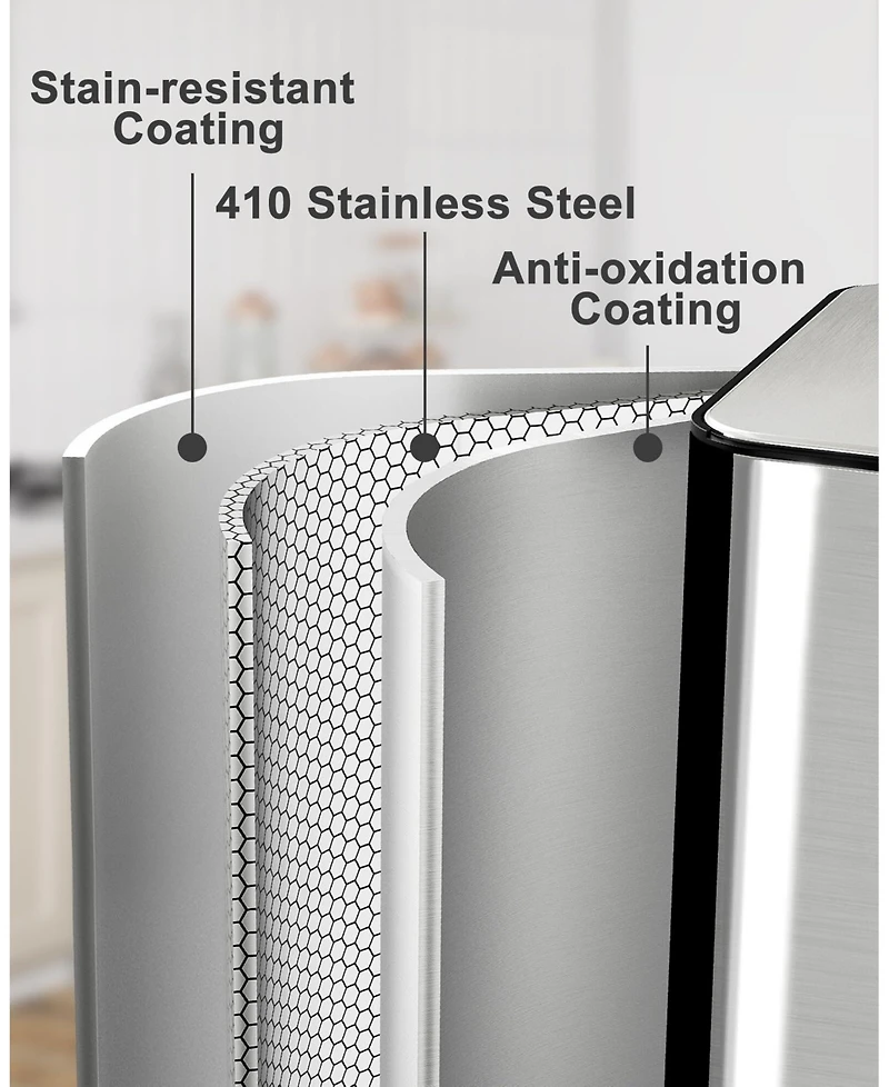 gaomon Dual Compartment Stainless Steel Kitchen Trash Can for Recycling