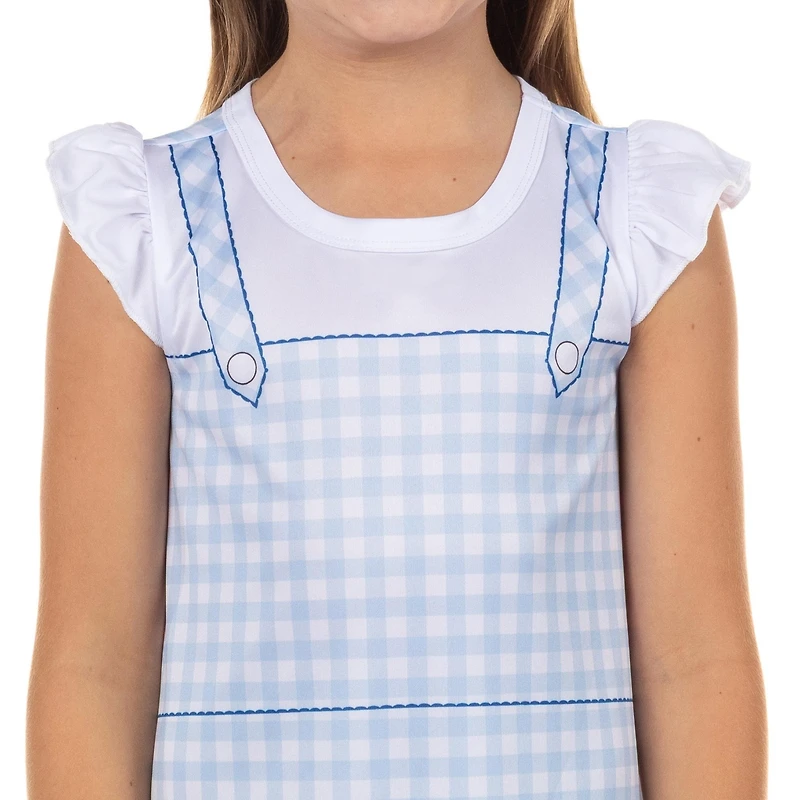 Wizard of Oz Girls Pajamas Dorothy Ruby Slippers Ruffle Cap-Sleeve Nightgown Loungewear