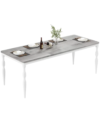 gaomon Dining Room Table 6, Mid Century Kitchen Table Furniture with Metal Frame Heavy Duty Legs