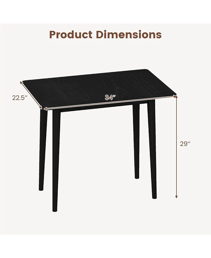 Slickblue 34 Inch Rectangular Wooden Dining Table for 2-4 Farmhouse Style