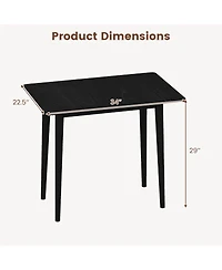 Slickblue 34 Inch Rectangular Wooden Dining Table for 2-4 Farmhouse Style