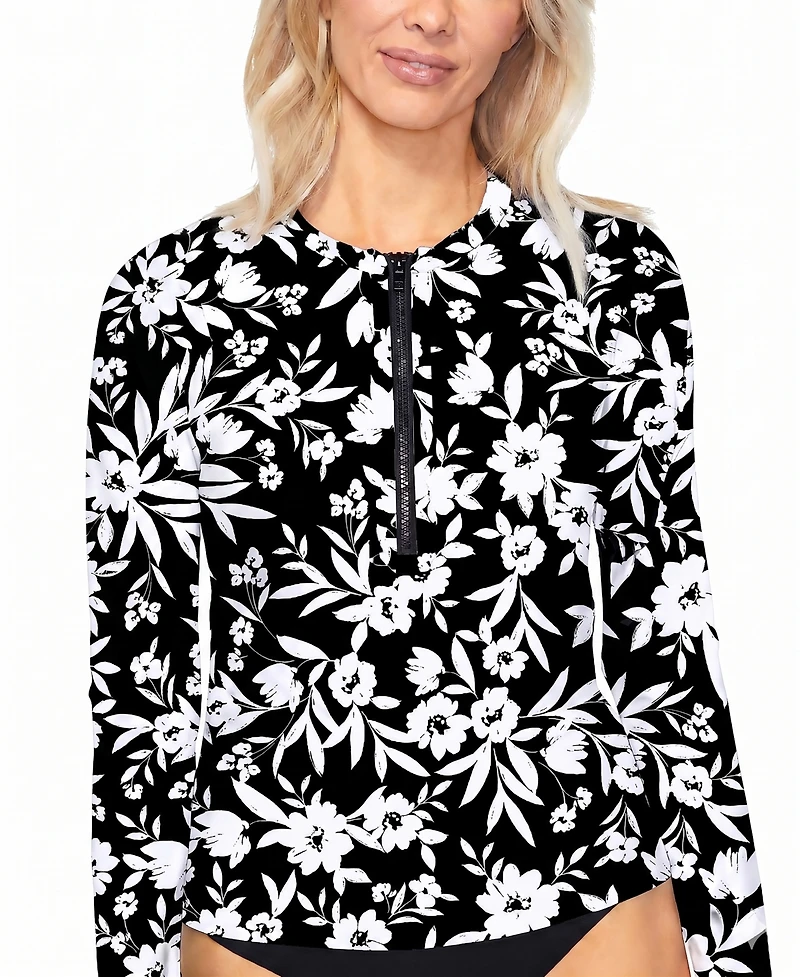 Island Escape Women's Half-Zip Rash Guard