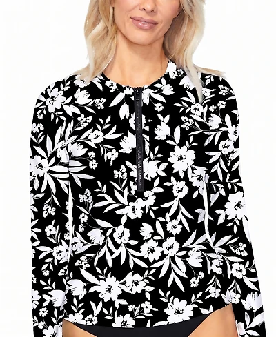 Island Escape Women's Half-Zip Rash Guard