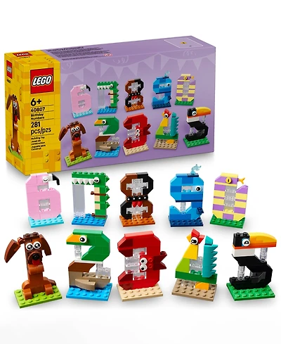Lego Birthday Numbers Party Decor Building Set 40807, 281 Pieces