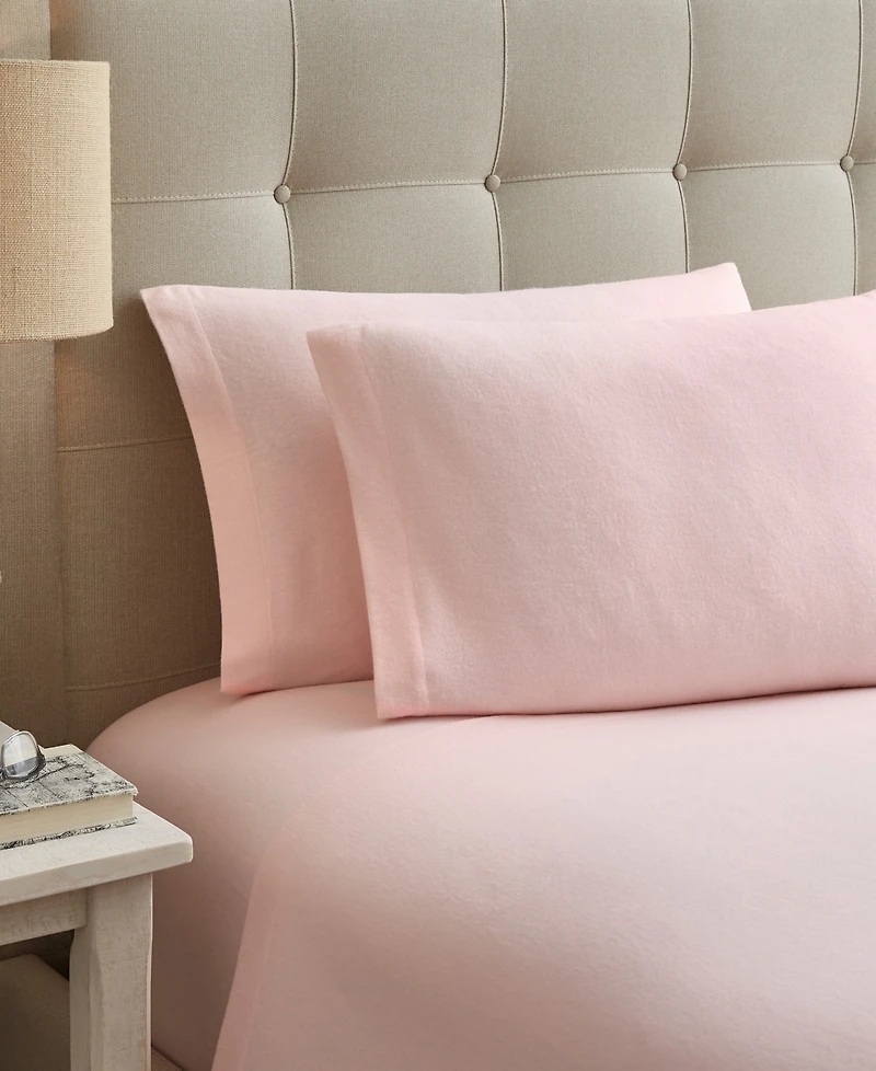 Laura Ashley Solid Cotton Flannel 4-Pc. Sheet Set