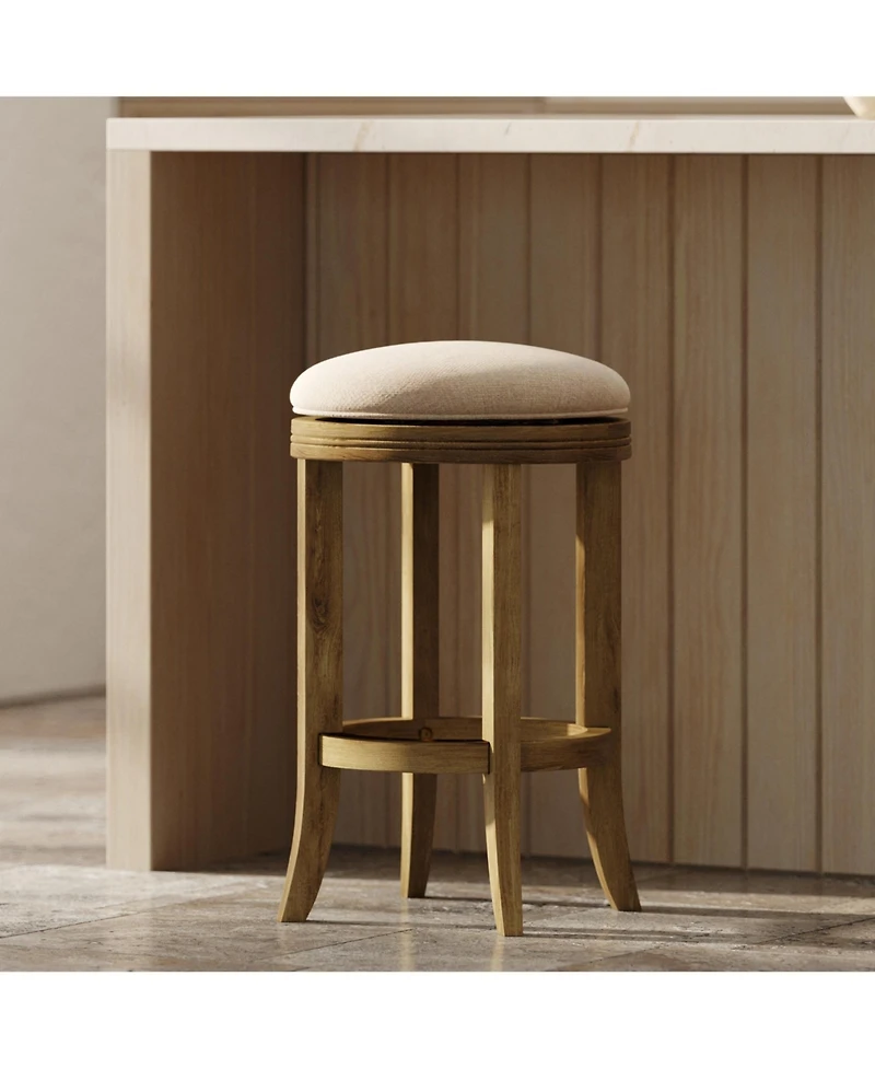 Clihome 1Piece Counter Height Swivel Bar Stool Backless Wooden