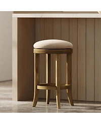 Clihome 1Piece Counter Height Swivel Bar Stool Backless Wooden