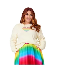 Plus Black & White Cat Long Sleeve Sweater