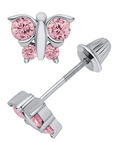 Macy's Kids' Cubic Zirconia Butterfly Earrings in Sterling Silver