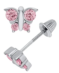 Macy's Kids' Cubic Zirconia Butterfly Earrings in Sterling Silver