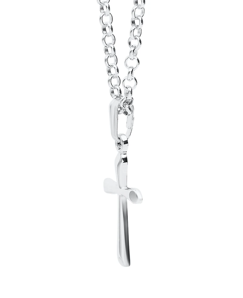Macy's Kids' Flared Cross Pendant Necklace in Sterling Silver