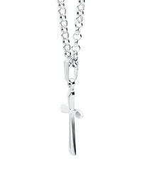 Macy's Kids' Flared Cross Pendant Necklace in Sterling Silver