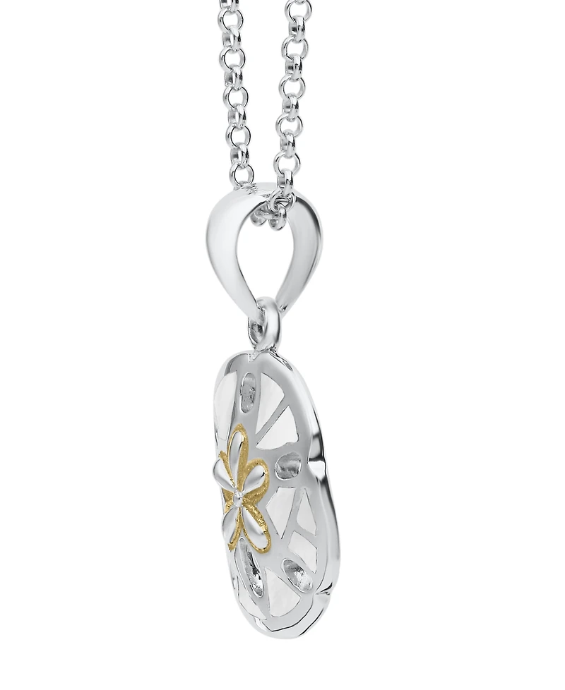 Macy's White Pearl Sand Dollar Pendant Necklace in Sterling Silver