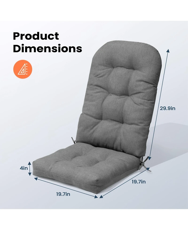 Pellebant Outdoor Adirondack Chair Cushion Rocking Cushions Thickened Patio Pad