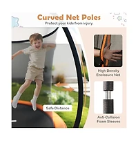 Ruie Outdoor Recreational Trampoline with Safety Enclosure Net Ladder