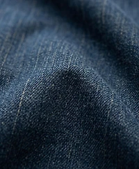 Modenaire Men's Denim Zip-Front Collarless Jacket