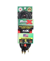 ProX Xc-CMR6 6' 1/8" (3.5mm) Trs to Dual Rca-m High Performance Audio Cable