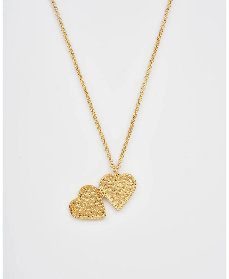 Fable England Forget Me Not Heart Locket Necklace