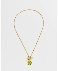 Fable England Lucky Clover and Pearl Toggle Necklace