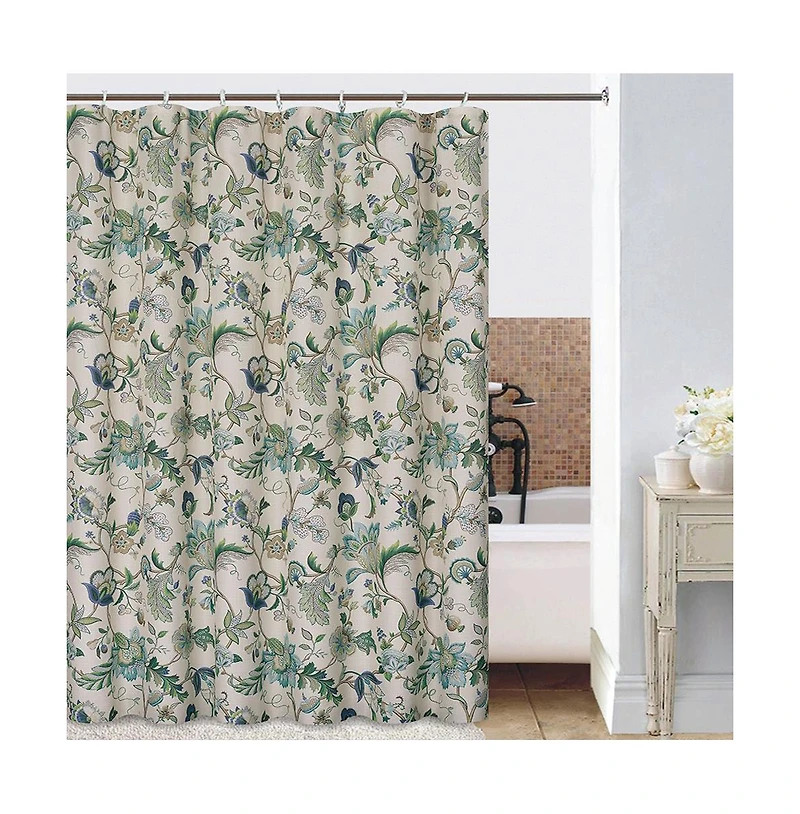 Ellis Curtain Brissac Classic Floral Design Buttonholes Shower Curtain