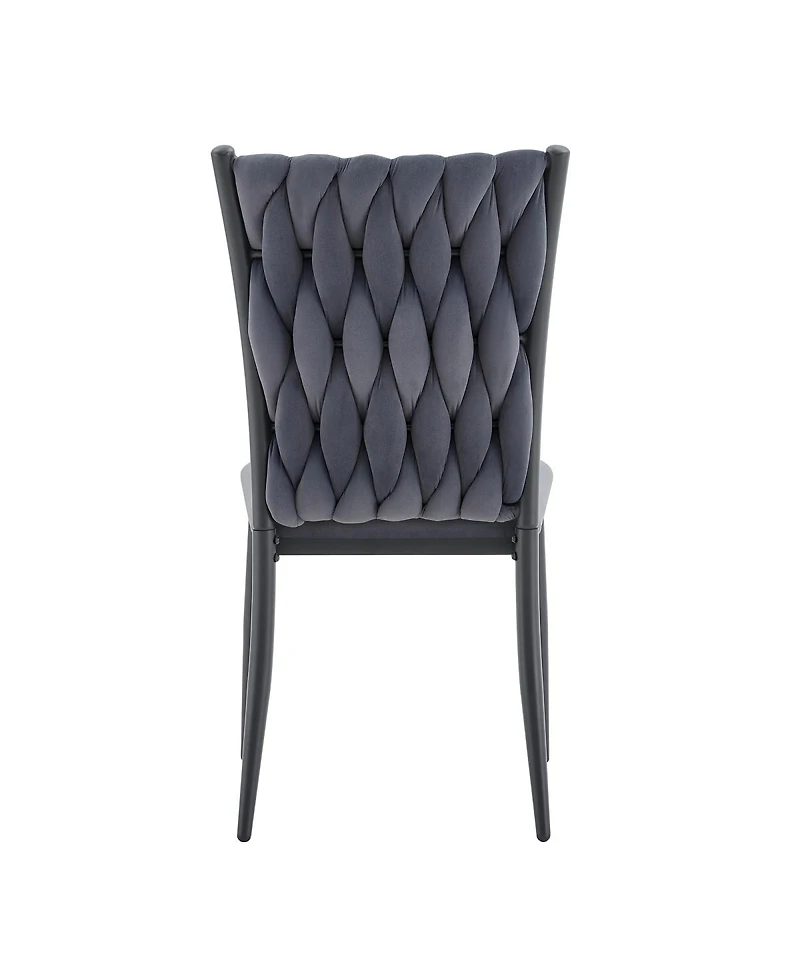 Streamdale Furniture Velvet Tufted Dining Chair with Metal Legs