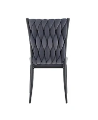Streamdale Furniture Velvet Tufted Dining Chair with Metal Legs