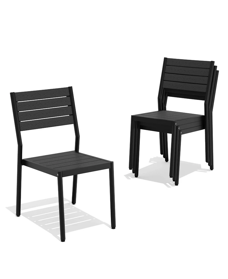 Pellebant Outdoor Patio Aluminum Stackable Dining Chairs