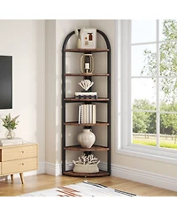 Slickblue Corner Bookcase for Living Room Bedroom and Small Space