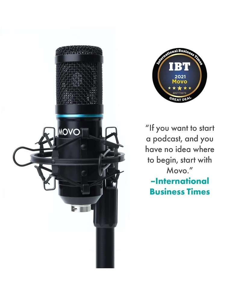 Movo Pc-M6 Universal Cardioid Condenser Podcast Microphone with Xlr and 3.5mm