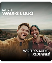 Movo Wmx-2-l-duo Dual Wireless Lavalier Microphone with Charging Case for iPhone 14 and below
