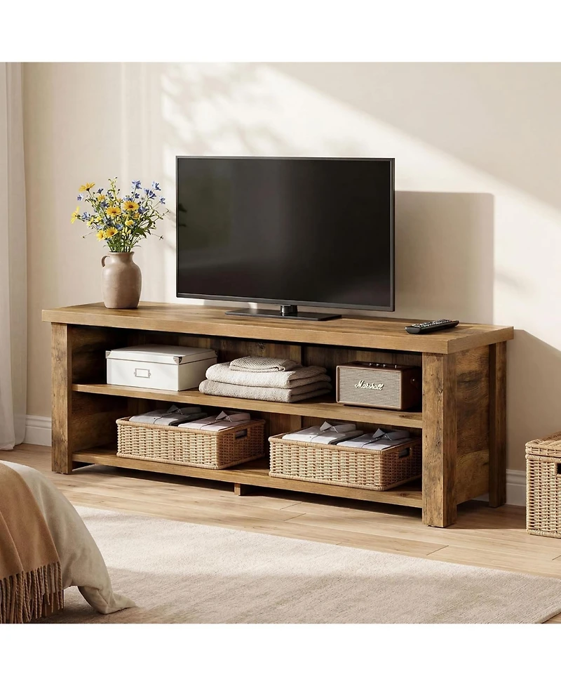 Tribesigns Farmhouse Media Console Entertainment Center with Storage, 2-Tier Television Stand