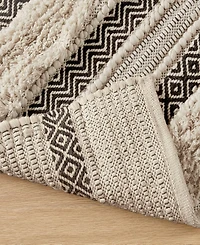 Ink+Ivy Asher Woven Texture Stripe Bath Rug, 22" x 58"