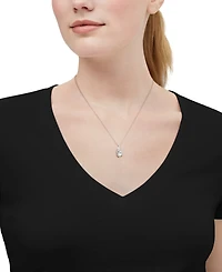 Macy's Aquamarine (1-1/3 ct. t.w.) & Diamond Accent Pendant Necklace in Sterling Silver