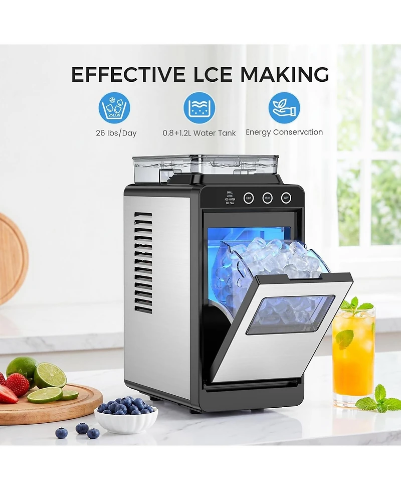 Cowsar Portable Ice Maker Countertop, 26Lbs/24H, Self-Cleaning