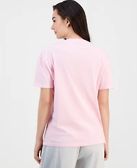 Rebellious One Juniors' Rose Mineral-Wash Rhinestone Short-Sleeve T-Shirt