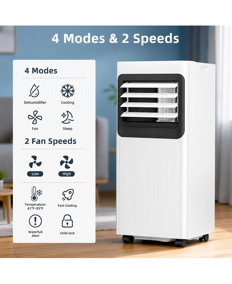 Cowsar 8000 Btu Portable Air Conditioner, 5-in-1 Ac Unit