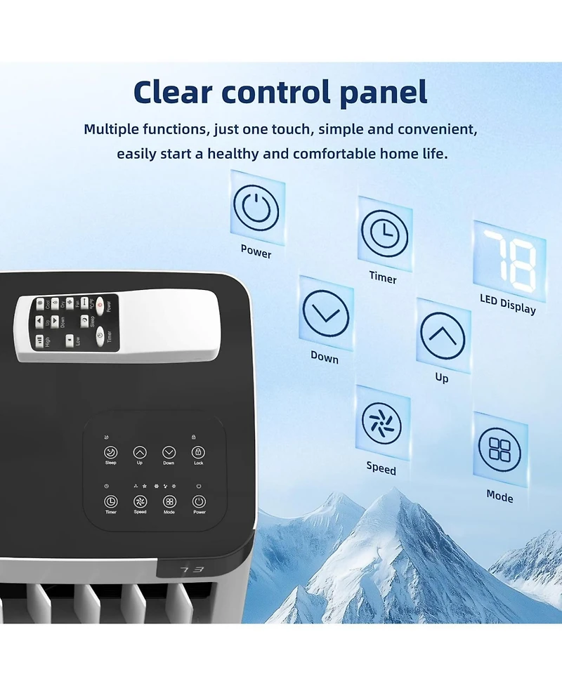 Cowsar 8000 Btu Portable Air Conditioner, 5-in-1 Ac Unit