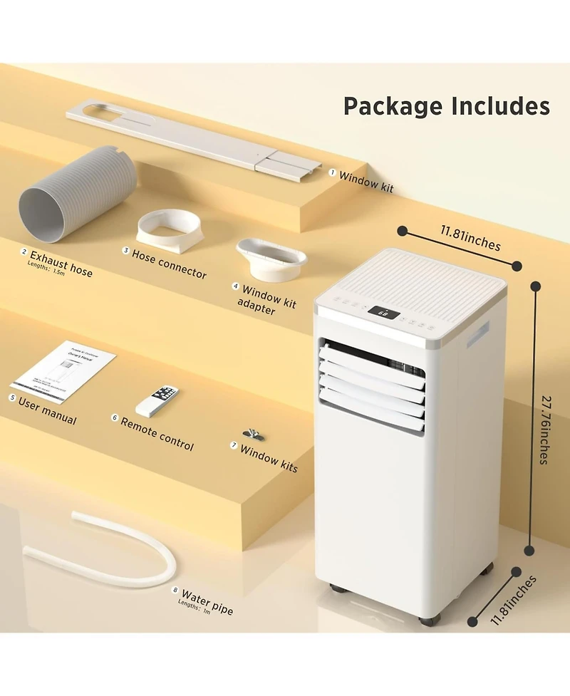 Cowsar 8,000 Btu Portable Air Conditioner with Remote Control