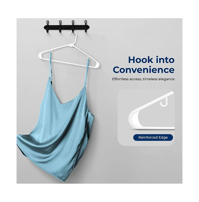 SereneLife 100-Piece Durable Plastic Clothes Hangers - Slim Design